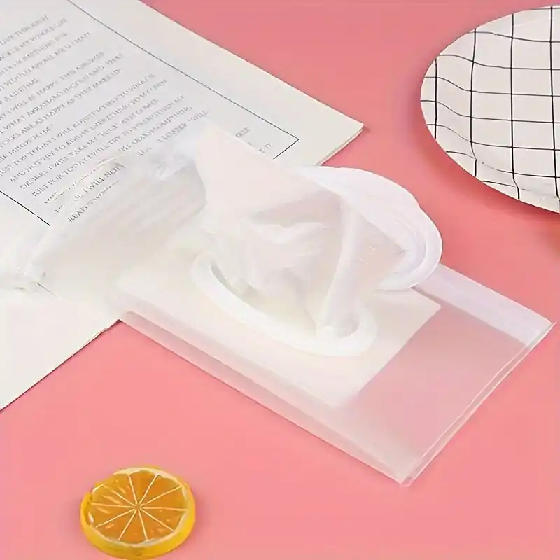 Portable Travel Wet Wipe Dispenser And Reusable Tissue Storage Bag