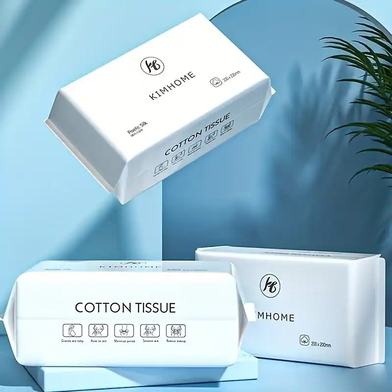 100 Pcs Disposable Soft Cotton Facial Tissue Makeup Remover Cleansing Wipes