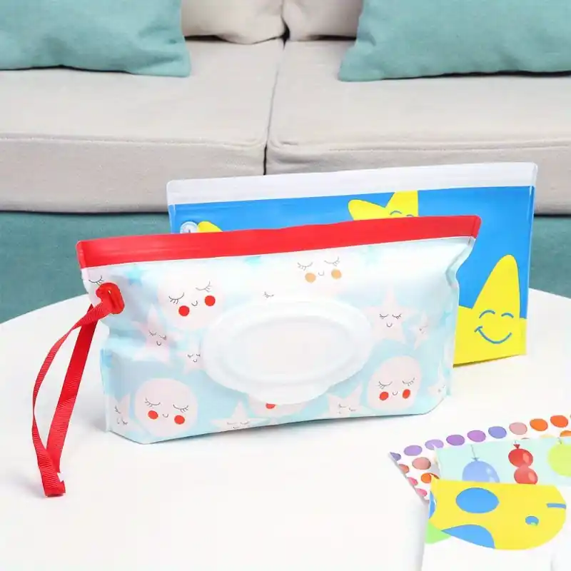 Refillable Eva Wet Wipe Pouch With Snapstrap Outdoor Stroller Accessory