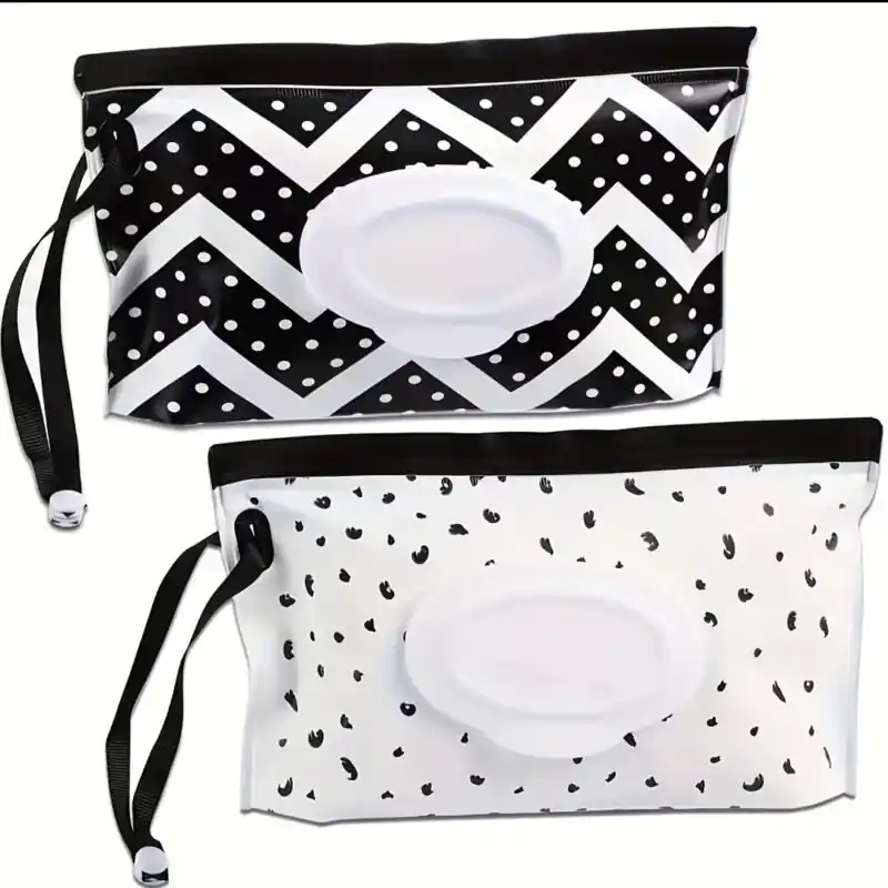 2pcs Portable Refillable Travel Wipes Dispenser Set Reusable Container Accessory