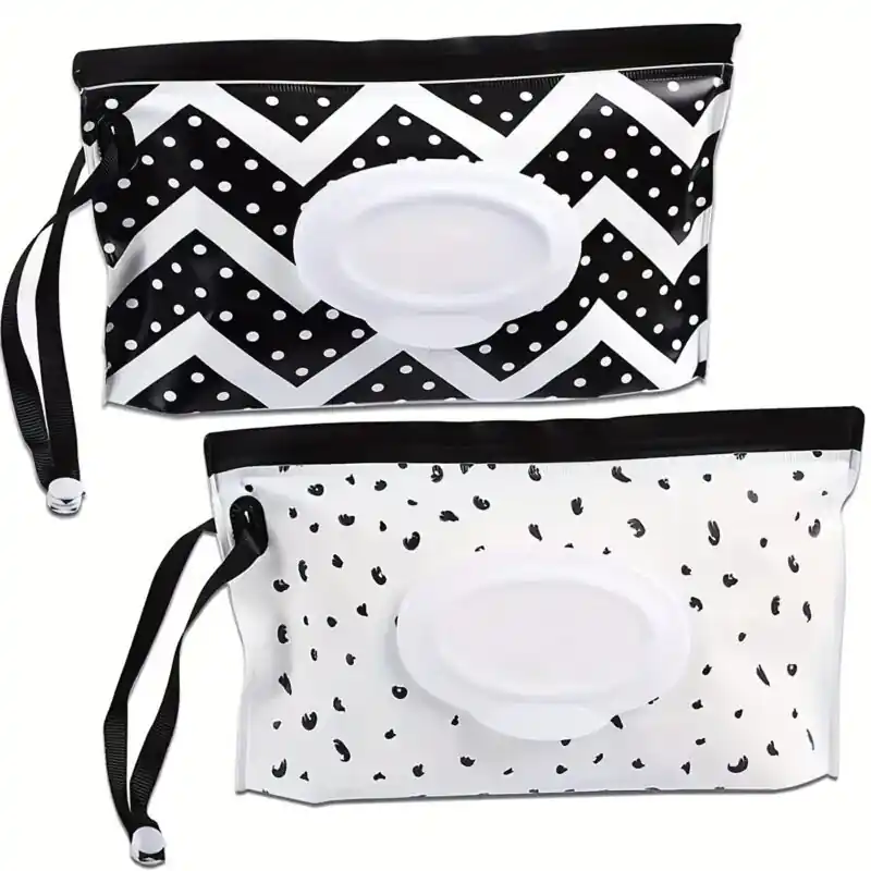 2pc Reusable Portable Wet Wipe Pouch Set Travel Dispenser Containers