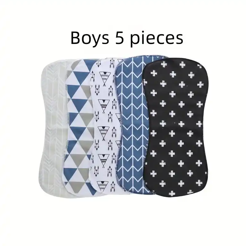 5pc Super Soft Baby Bib Burp Pads Set Newborn Antispit Wipes