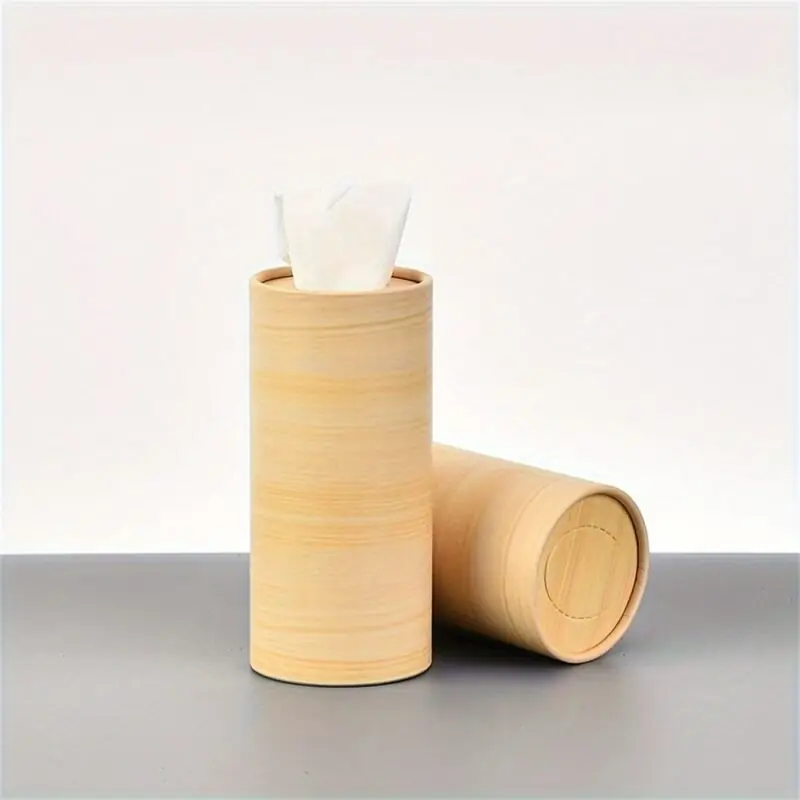 Compact Car Tissue Holder Cylinder Disposable Travel Case Refillable Auto Tissue Box