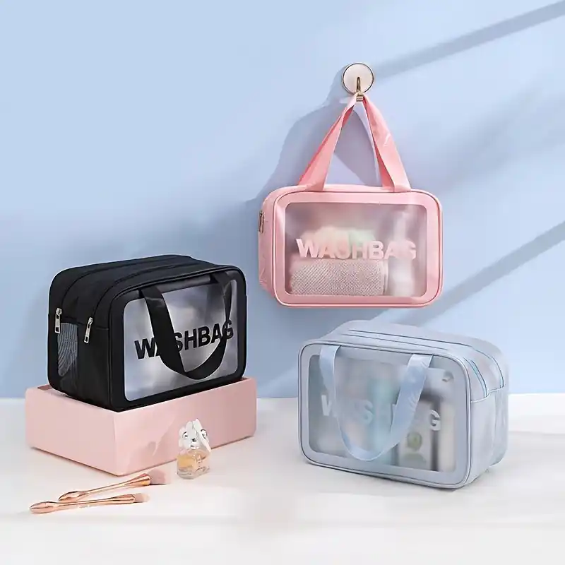 Travel Toiletry Bag Dual Zipper Drywet Separation Sports Swimming Storage