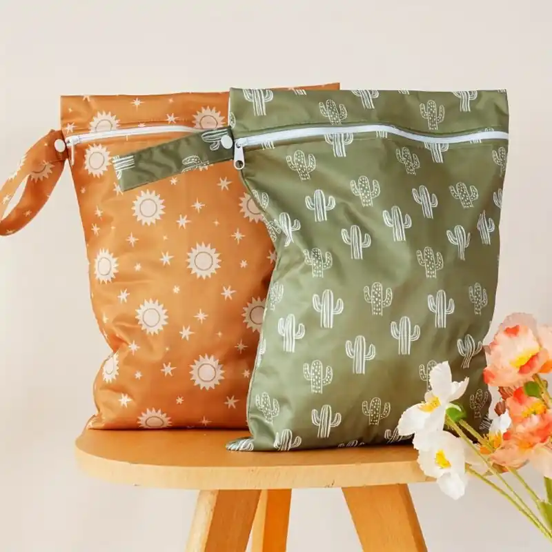 2pcs Reusable Waterproof Wet Dry Nappy Bags For Travel Gym Beach