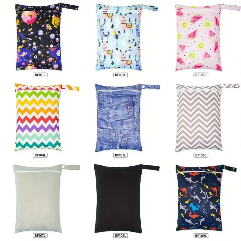 Waterproof Reusable Wetdry Bag For Diapers Gym Beach Daycare Use