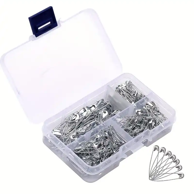 Luxurecourt Bulk Safety Pins 250 Packs Assorted Sizes Rustresistant Silver