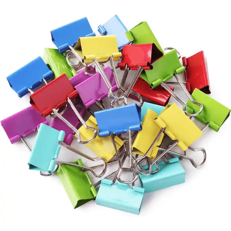 40pcs Colorful Multifunctional Paper Binder Clips For Office And School