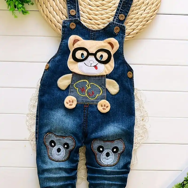 Adorable Cartoon Pattern Baby Toddler Overalls Bib Pants