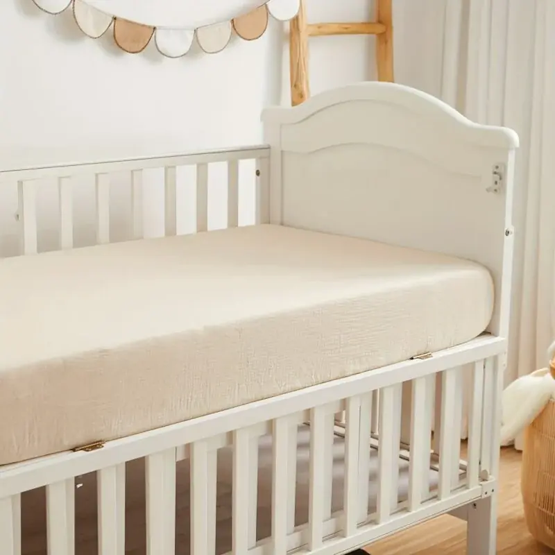 100 Cotton Muslin Crib Sheets For Baby Toddler Beige Standard Size