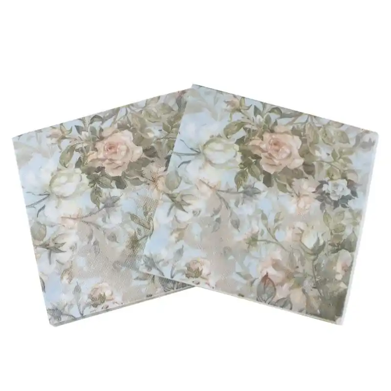 Elegant 2layer Floral Pattern Disposable Napkins 13×13 Pack Of 20