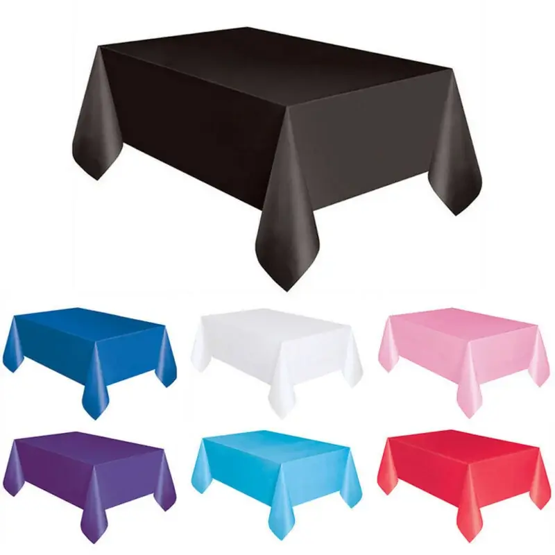 Plastic Rectangle Tablecloth Easy Wipe Reusable Covers
