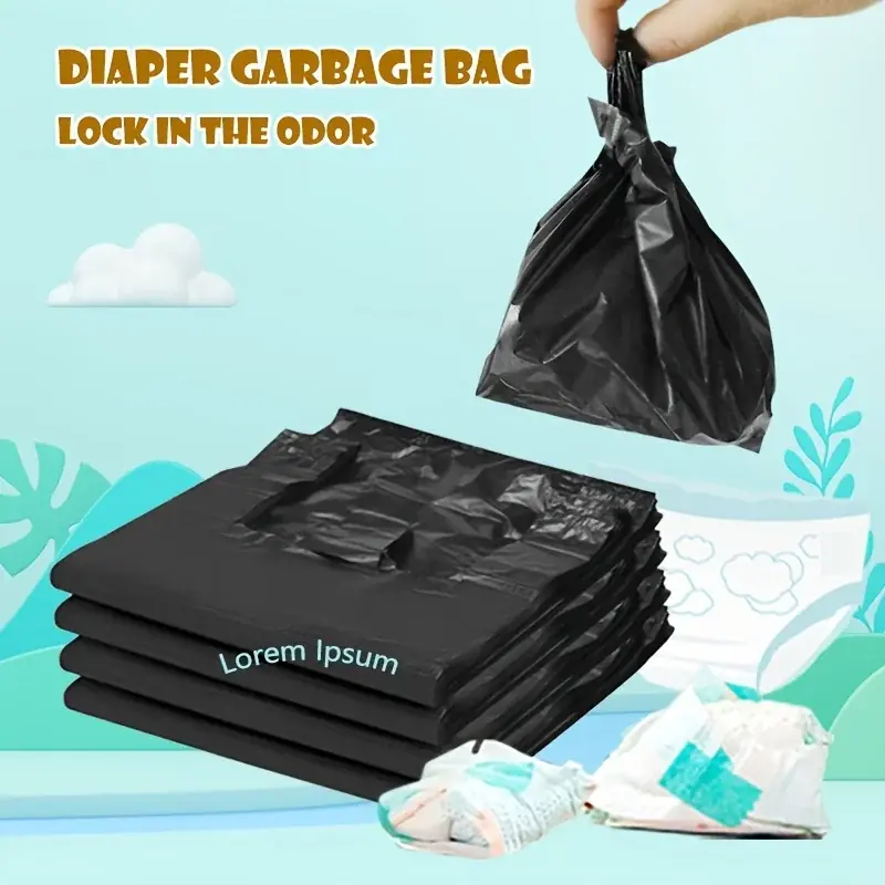 Odorless Diaper Disposal Bin Bag With Handle 709×1339 Inch For Officeshop Use