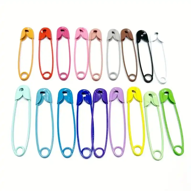 100pcs Multicolor Mixed Alloy Safety Pins For Sewing And Crafts