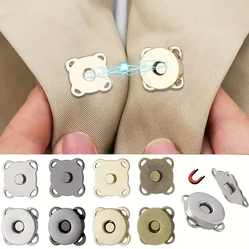 Magnetic Invisible Sewing Buttons 58 Pairs Diy Plum Blossom Buckle For Clothes Bags