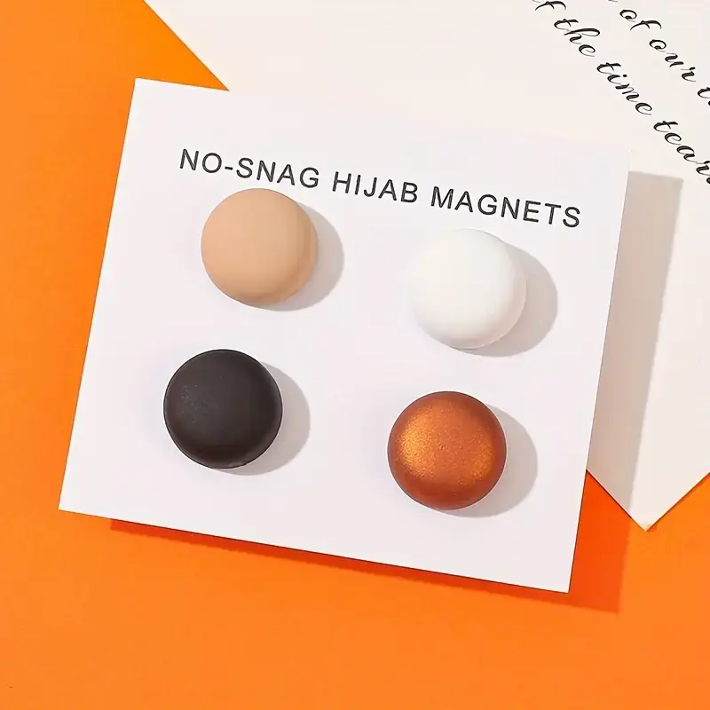 4pcs Multicolor Muslim Magnetic Scarf Brooch Set Stylish Clothing Accessories