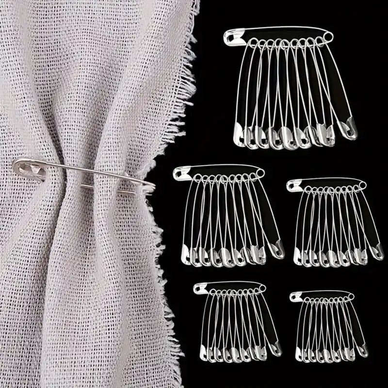 Multipack Metallic Silver Safety Pins Assorted Sizes Diy Sewing Essentials