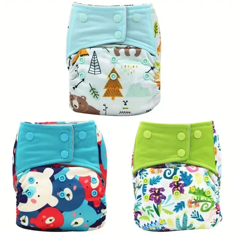 3piece Set Ecofriendly Adjustable Reusable Baby Cloth Diapers 315kg