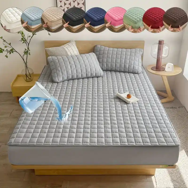 Waterproof Quilted Mattress Protector Cover Deep Pocket Fitted Bed Sheet