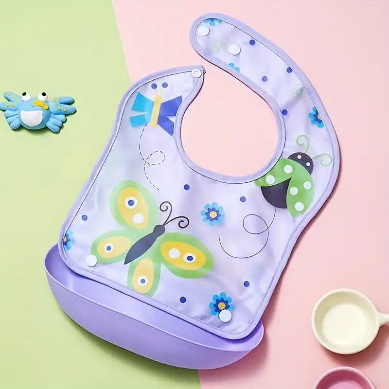 Waterproof Silicone Toddler Bib Removable Eva Feeding Bib For Holiday Gifts
