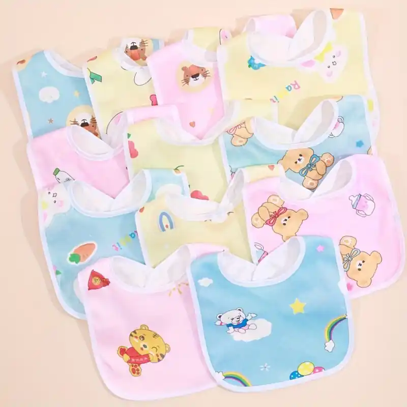 Waterproof Cotton Baby Feeding Bibs 58pcs Cute Newborn Easter Gift Pinkblueyellow