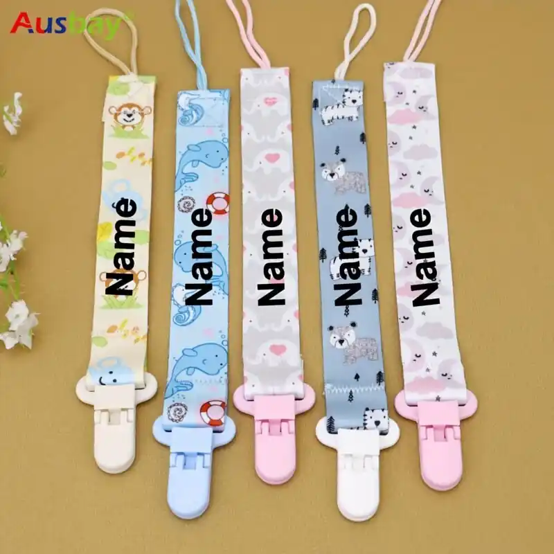 Personalized Ausbay Pacifier Clip With Name Customizable Leash For All Pacifiers