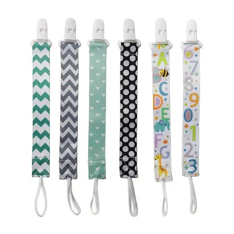 Antidrop Baby Pacifier Chain Fabric Soother Clip Teething Toy Included