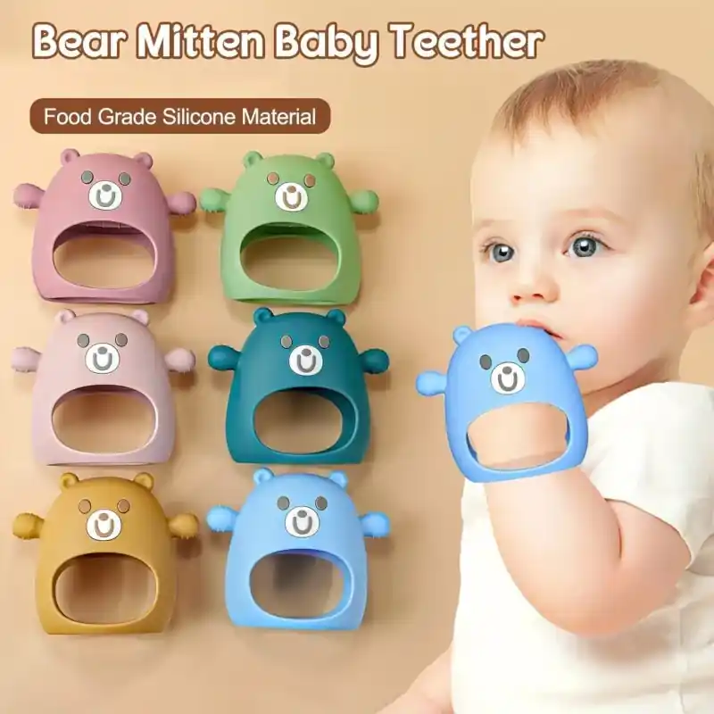 Tyryhu Silicone Baby Teether Pacifier Antidrop Soft Suction Hands Ideal For Holidays