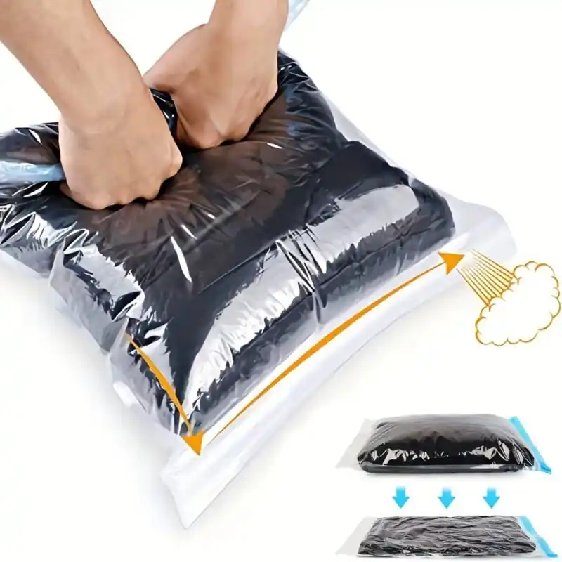 Travel Compression Bags Set Of 10 Space Saver No Vacuum Needed Blue
