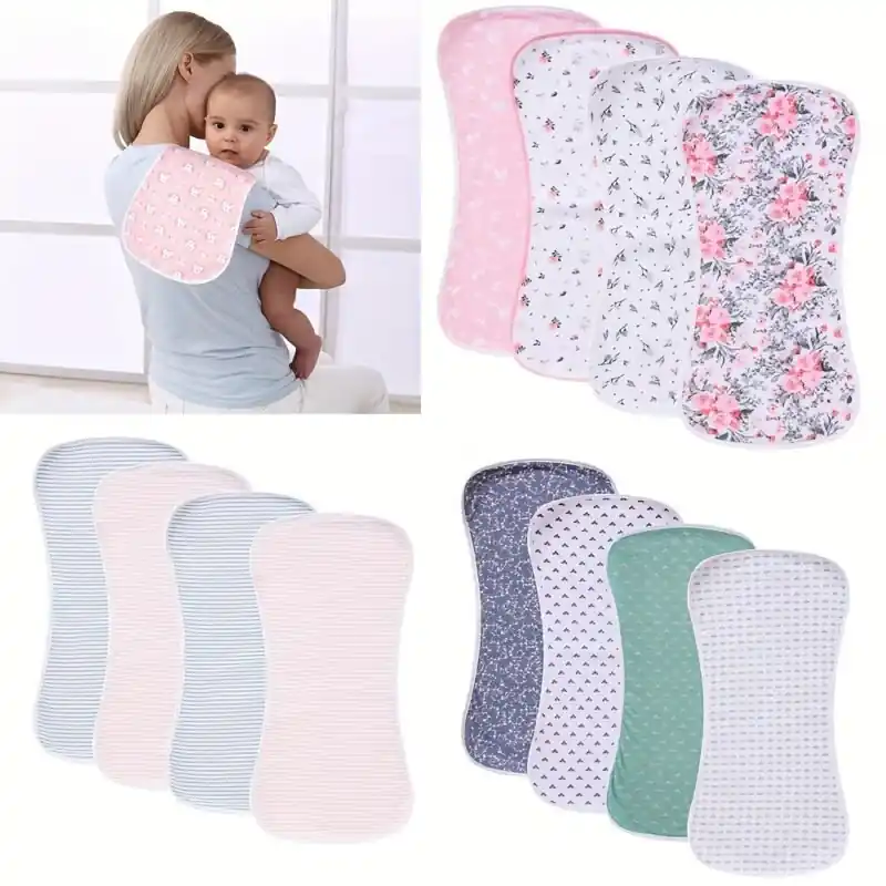 4pack Ultrasoft Unisex Baby Burp Cloths Waterproof Absorbent Holidaythemed