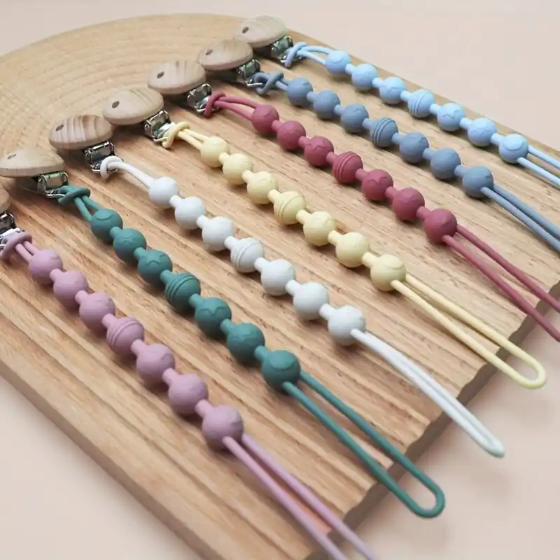 Foodgrade Silicone Baby Teether Bracelet Durable Pacifier Clip Chain Waterproof