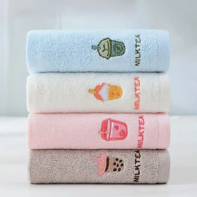Soft 100 Cotton Cartoon Face Towels For Kids And Babies 24pcs
