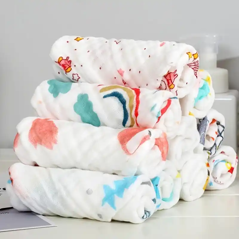 Quality Baby Washcloths Soft Cotton Muslin Ideal For Newborn Bath Time