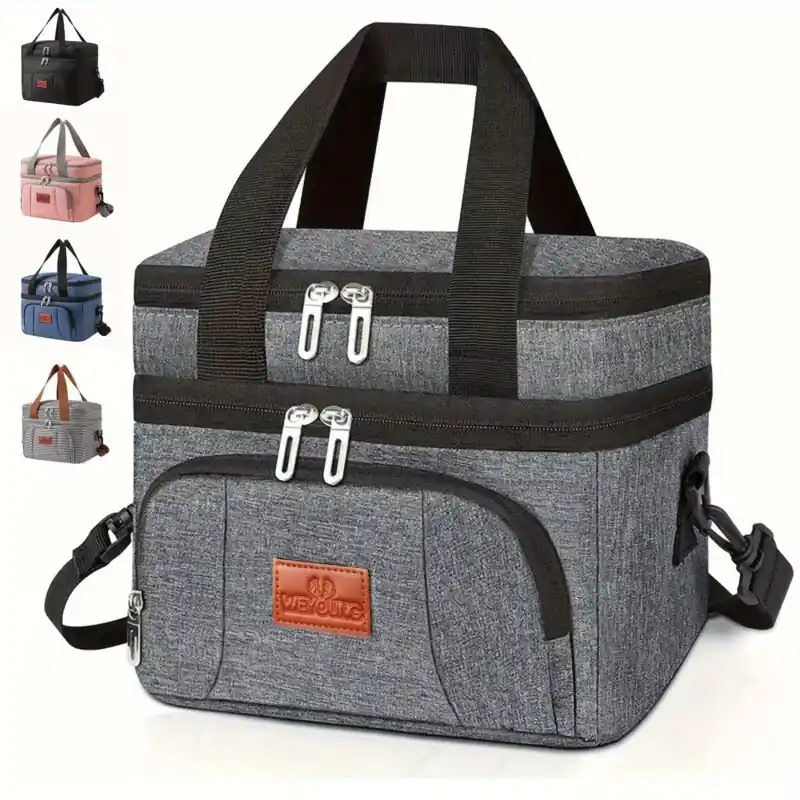 Leakproof Insulated Lunch Bag 12can Cooler Tote For Office Picnic Hiking