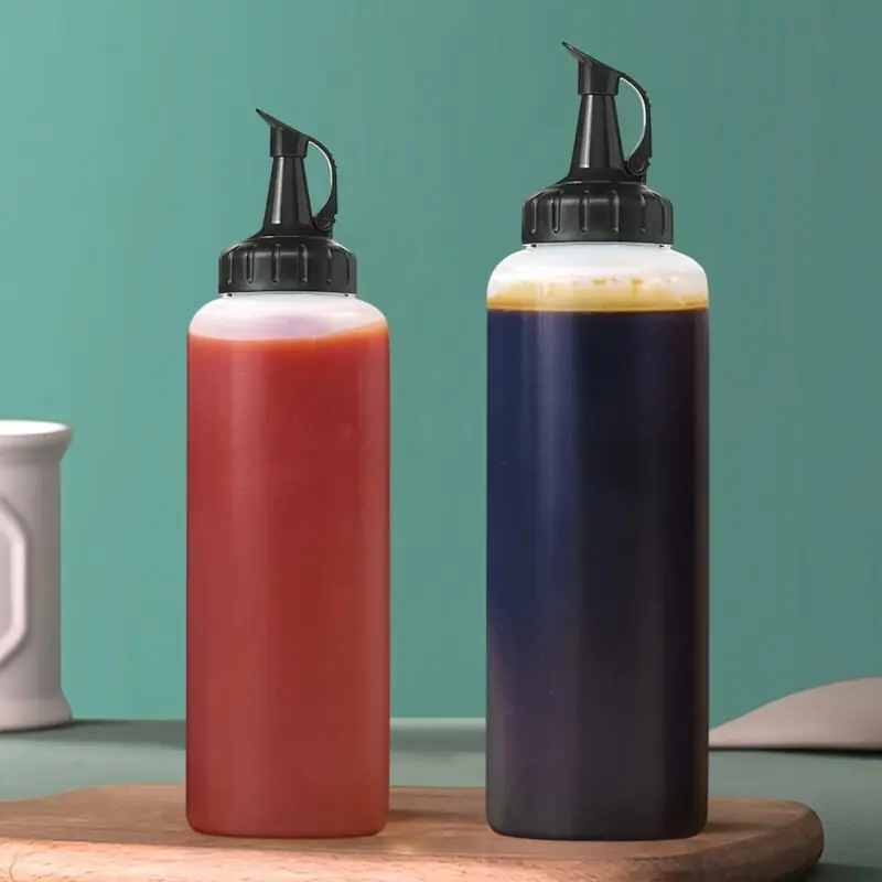 2piece Squeeze Bottle Set Reusable Oil Vinegar Dressing Condiment Dispensers