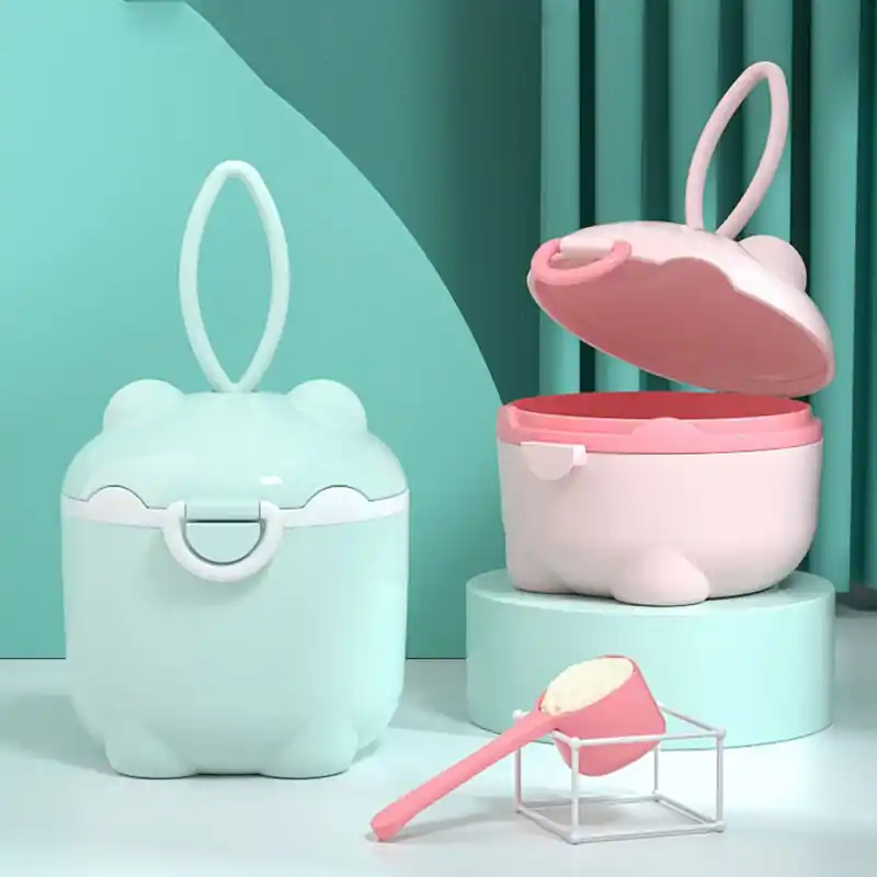 Portable 4layer Baby Milk Powder Container With Rotating Snack Storage