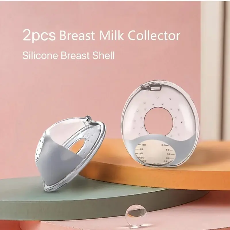 Silicone Breast Milk Collector Reusable Nursing Pad With Stand Scale 2pcs