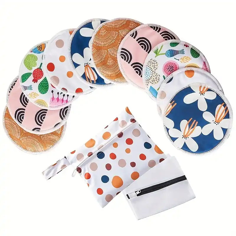 Organic Bamboo Breastfeeding Pads Reusable Washable Super Absorbent 10pack 47