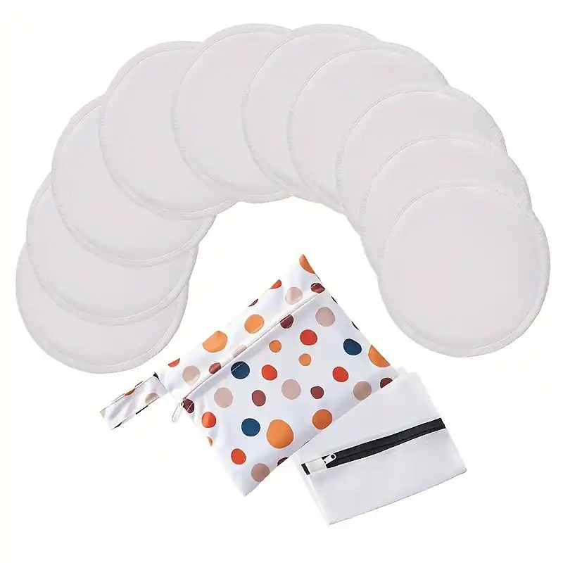 Organic Bamboo Breastfeeding Pads Reusable Super Absorbent Washable Large Size Festive Gift Set