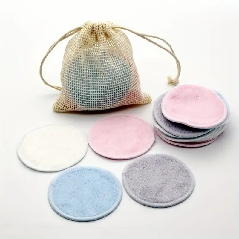 Ecofriendly Bamboo Cotton Makeup Remover Pads Reusable Washable 12pcs Set