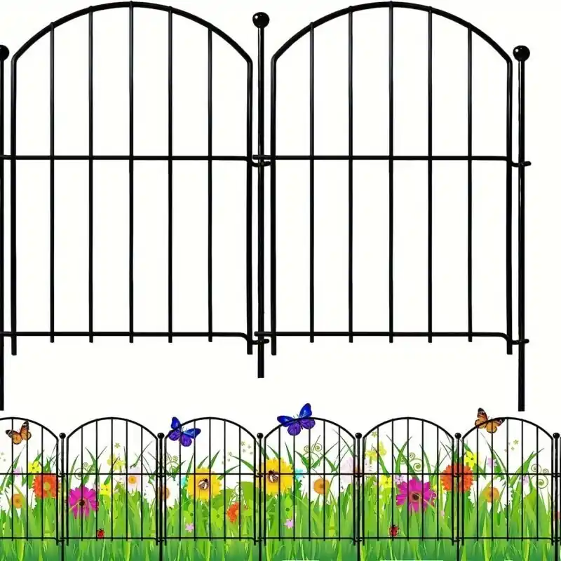 10pc Rustproof Metal Garden Fence Decorative Nodig Animal Barrier Flower Bed Edging