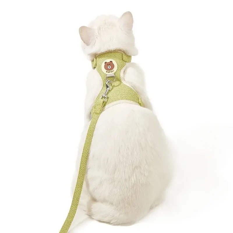 Breathable Small Dog Cat Harness Set Cartoon Bear Pet Leash