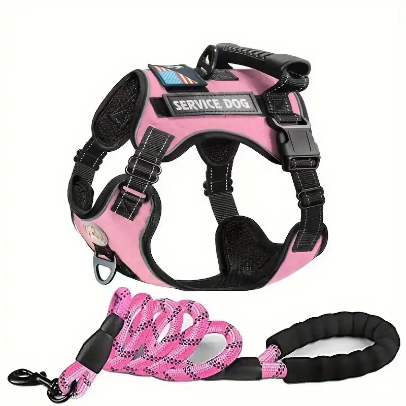 Adjustable Nopull Dogcat Harness With Leash Set For Easy Walking