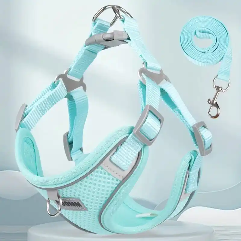 Adjustable Nochoke Reflective Puppy Harness No Pull With Leash Escape Proof