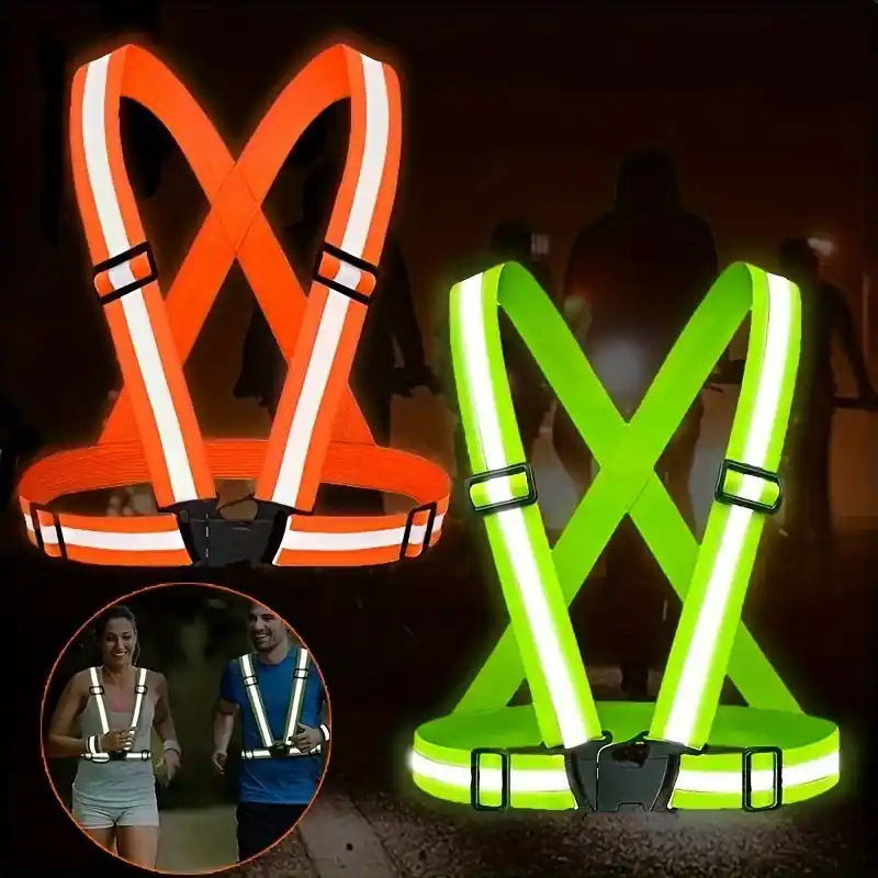 Adjustable High Visibility Reflective Safety Vest For Night Running Cycling