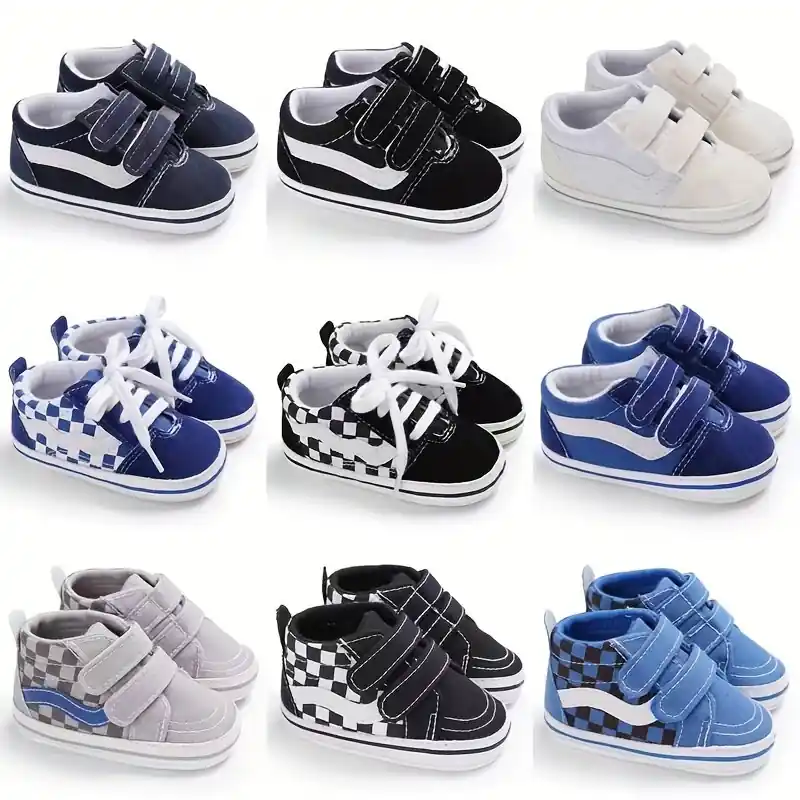 Antiskid Soft Sole Baby Boys First Walker Shoes With Hook Loop Fastener