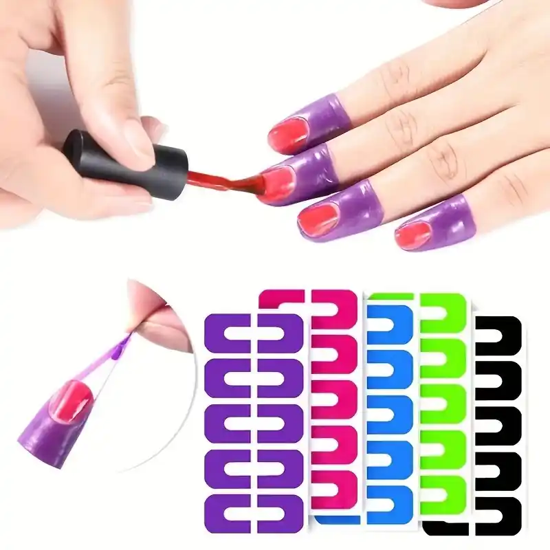 Ushape Nail Polish Protectors Cuticle Shield For Manicure Painting Stamping