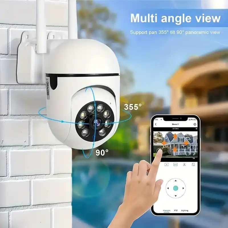 Hd Wifi Security Camera With 355degree Remote Night Vision For Indooroutdoor Use