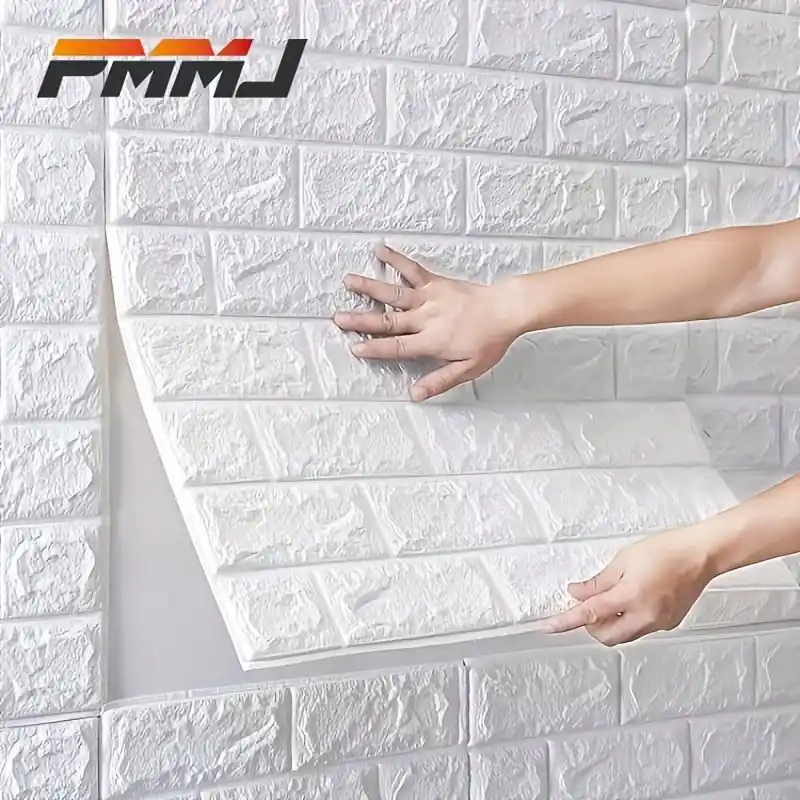 15pcs 3d Foam Wall Stickers Waterproof Antimould Minimalist Brick Tiles