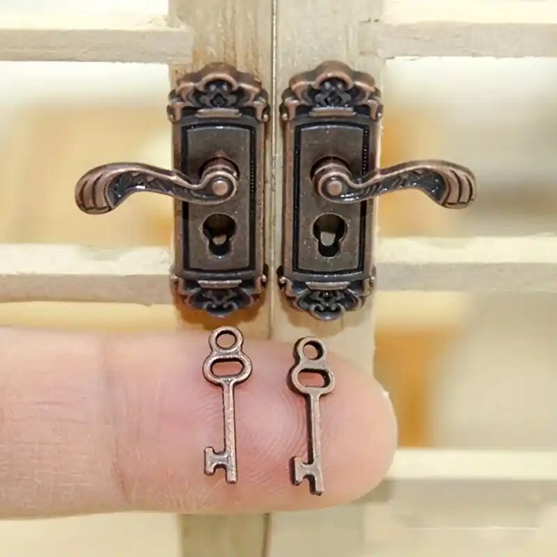 112 Miniature Dollhouse Door Lock Realistic Decor Perfect Holiday Gift